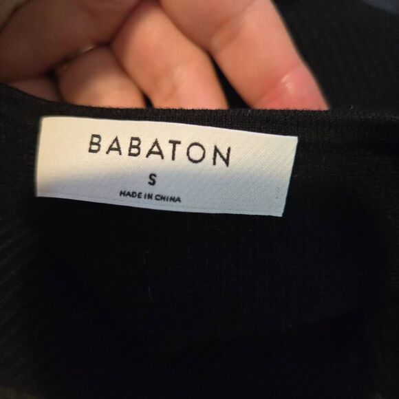 Babaton Aritzia Square Neck Ribbed Sweater Size Small Black Long Sleeve - Picture 5 of 7
